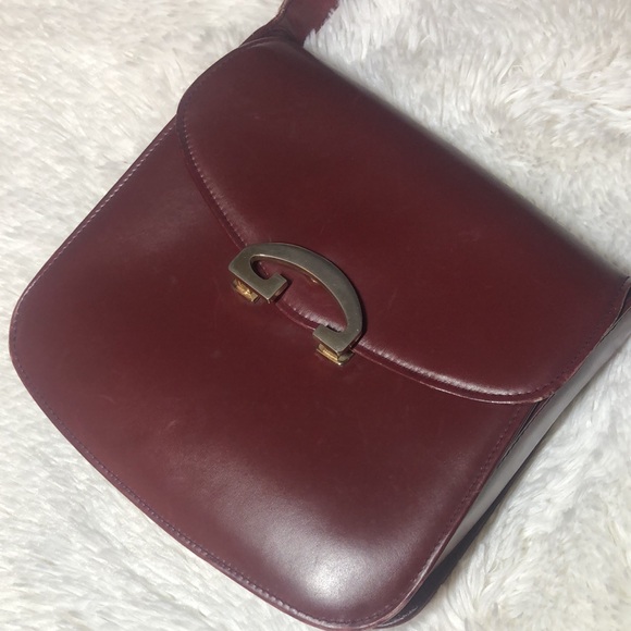 Vintage Gucci Leather Burgundy Maroon Shoulder Bag with Coin Purse - Picture 3 of 16